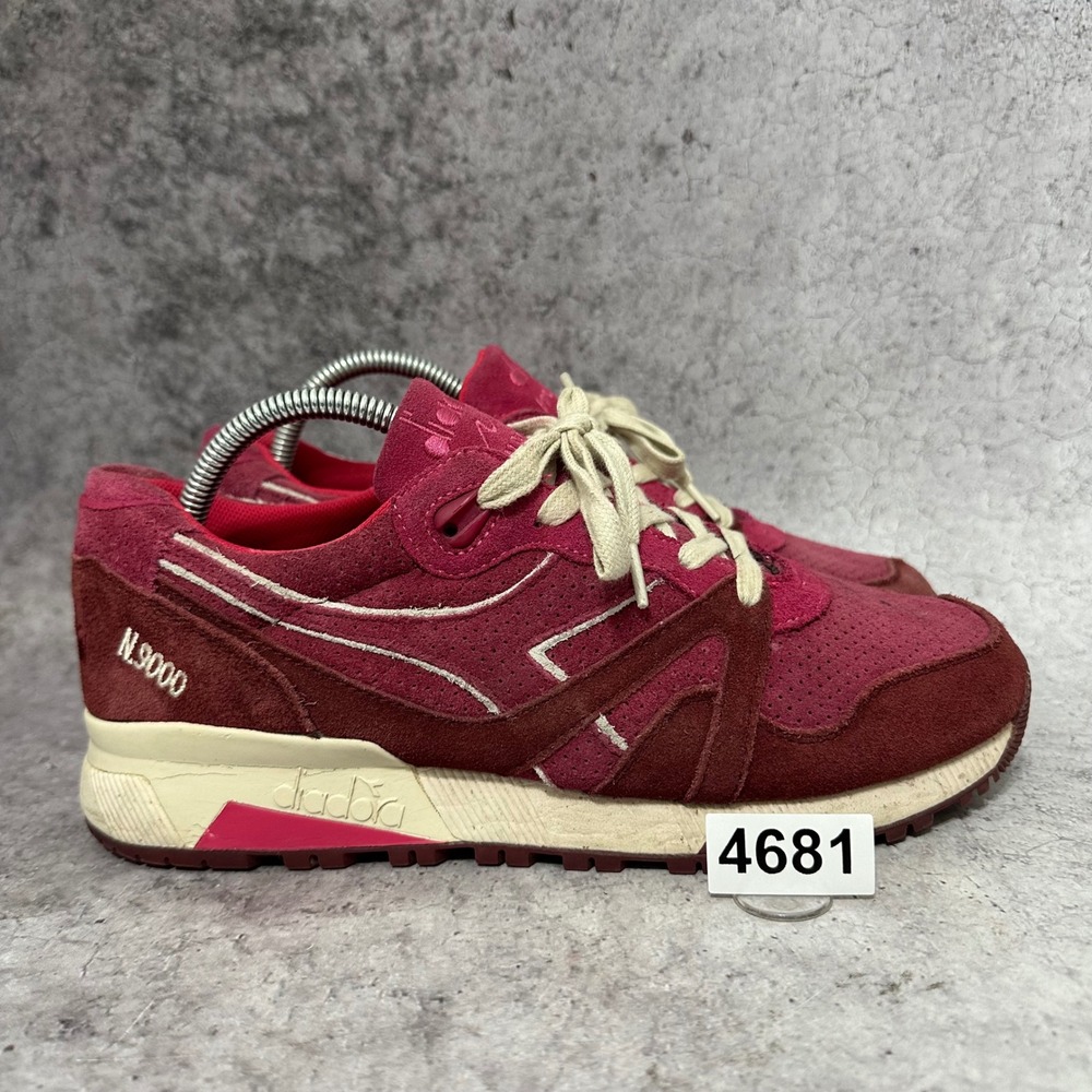 Diadora N9000 S Sneakers Mens 8.5 Red Beet Burgundy Retro Running Shoes Suede